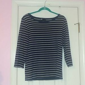 Women's Navy Blue Striped Shirt
